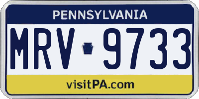 PA license plate MRV9733