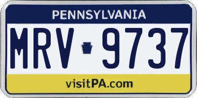 PA license plate MRV9737