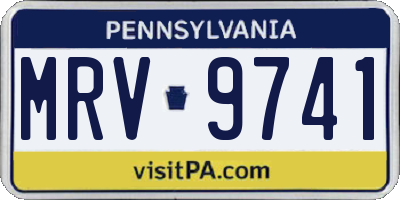 PA license plate MRV9741