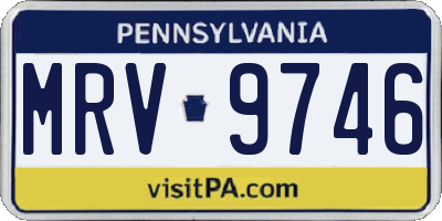 PA license plate MRV9746