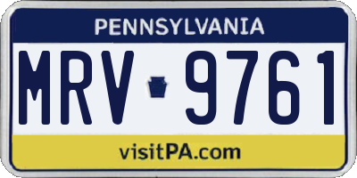 PA license plate MRV9761