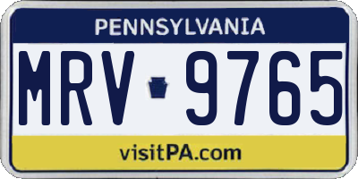PA license plate MRV9765