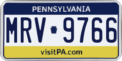 PA license plate MRV9766