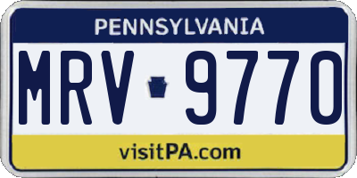 PA license plate MRV9770
