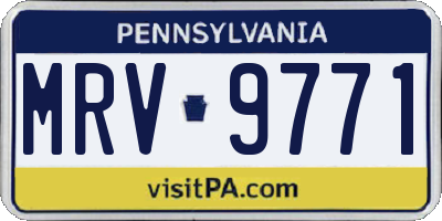 PA license plate MRV9771