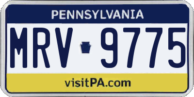 PA license plate MRV9775