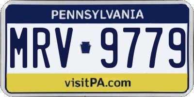 PA license plate MRV9779