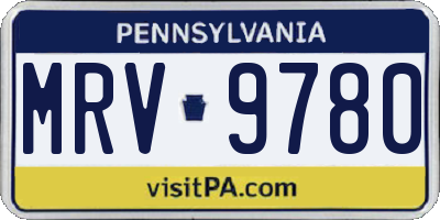 PA license plate MRV9780