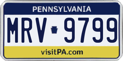 PA license plate MRV9799