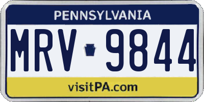 PA license plate MRV9844
