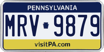 PA license plate MRV9879