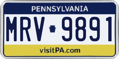 PA license plate MRV9891