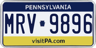 PA license plate MRV9896