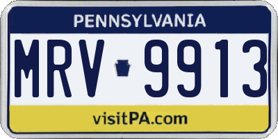 PA license plate MRV9913