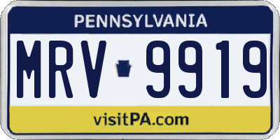 PA license plate MRV9919
