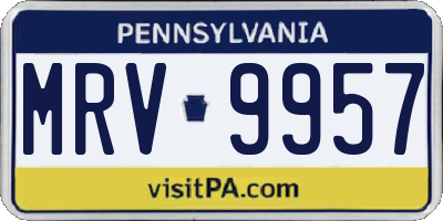 PA license plate MRV9957