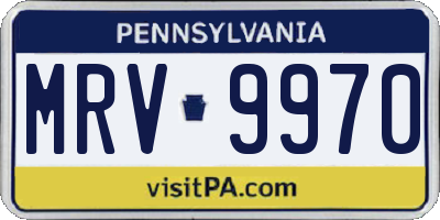 PA license plate MRV9970