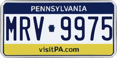 PA license plate MRV9975