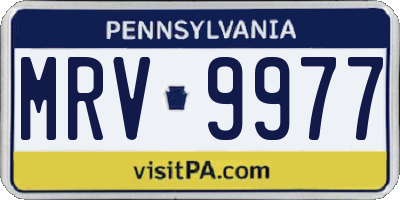 PA license plate MRV9977
