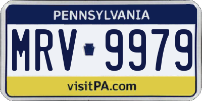 PA license plate MRV9979