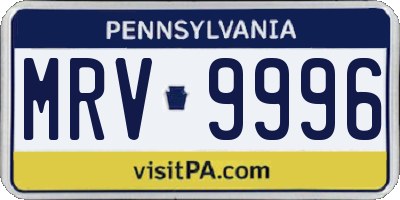PA license plate MRV9996