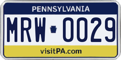 PA license plate MRW0029