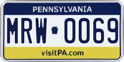 PA license plate MRW0069