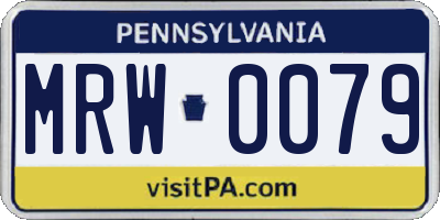 PA license plate MRW0079
