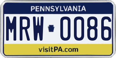 PA license plate MRW0086