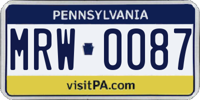 PA license plate MRW0087