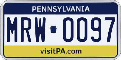 PA license plate MRW0097