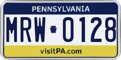 PA license plate MRW0128
