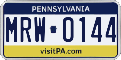 PA license plate MRW0144