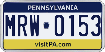 PA license plate MRW0153