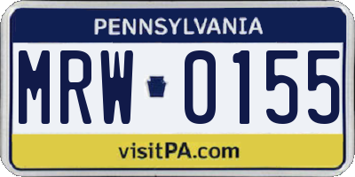 PA license plate MRW0155