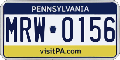 PA license plate MRW0156
