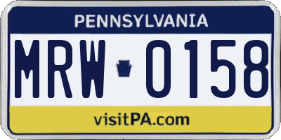 PA license plate MRW0158