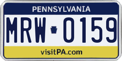 PA license plate MRW0159