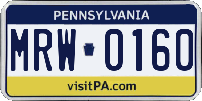 PA license plate MRW0160