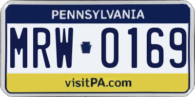 PA license plate MRW0169