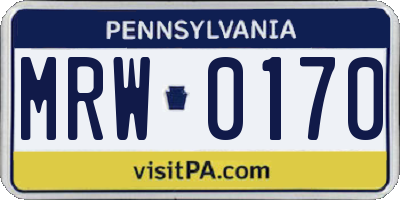 PA license plate MRW0170