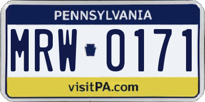 PA license plate MRW0171