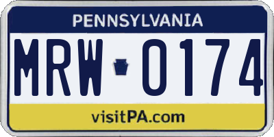 PA license plate MRW0174