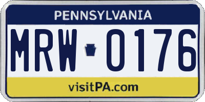 PA license plate MRW0176
