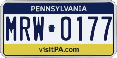 PA license plate MRW0177