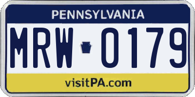 PA license plate MRW0179