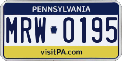 PA license plate MRW0195