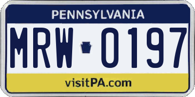 PA license plate MRW0197