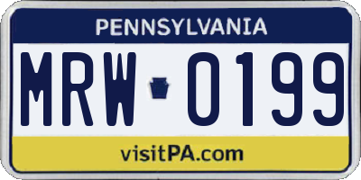 PA license plate MRW0199