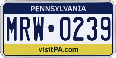 PA license plate MRW0239
